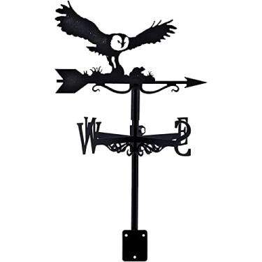 Imagem de Coruja de palheta meteorológica, cata-vento para decoração, kit de indicadores de direção do vento, suporte de metal para jardim, gramado, palheta de vento, águia
