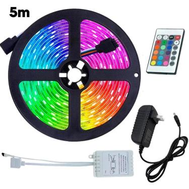 Imagem de Fita Led Rgb 5M Colorida Controle Digital Decoração Neon