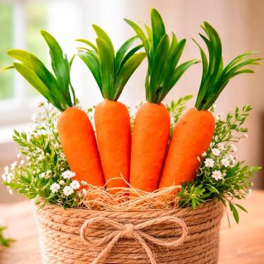 Imagem de Enfeite Decorativo Cenoura Cenourinhas Páscoa 14cm Kit 32pçs