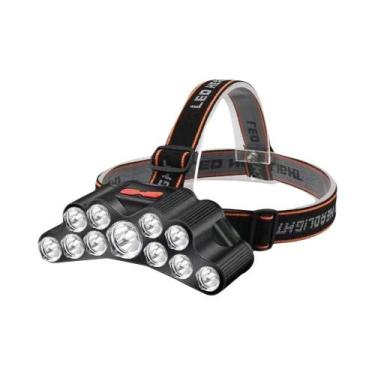 Imagem de Lanterna De Cabeça Recarregável Com 8 LEDs, Lanterna Potente Para Pesc