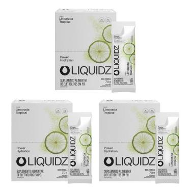 Imagem de LIQUIDZ - Eletrólitos Zero Açúcares - Limonada Tropical - Kit 3 Caixas - 42 sachês-Unissex