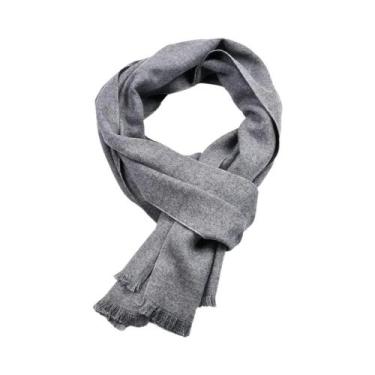 Imagem de Cachecol Masculino De Inverno Quente Em Cashmere Pashmina Cor Sólida A