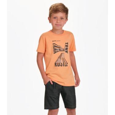Imagem de Conjunto Camiseta com Bermuda Menino Trick Nick Laranja, 4, Laranja