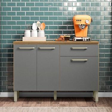 Imagem de Balcão De Cozinha Ambiente Versalhes Freijó Gris - Kits Paraná