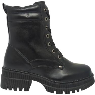 Imagem de Bota Coturno Feminina Dia a Dia Passeio Fechamenbto em Zíper Cano Médio Salto Baixo Bico Redondo Mooncity 72270