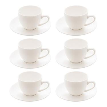 Imagem de Xícaras Com Pires Porcelana Café Da Manhã 100ml 6 Unidades - Lyor