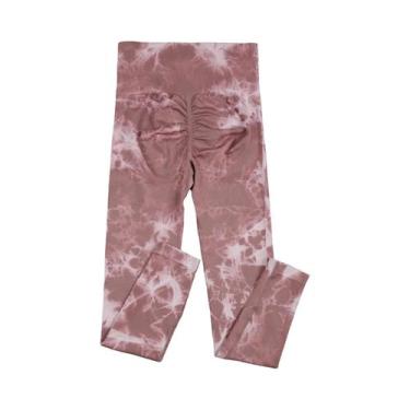Imagem de Leggings Femininas De Cintura Alta Com Efeito Levanta Bumbum Tie Dye P