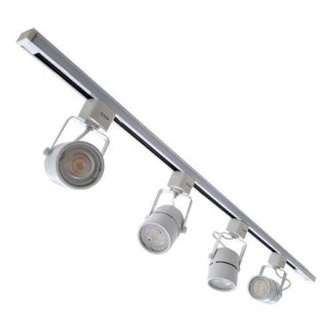 Imagem de Trilho Eletrificado 2m + 4 Spots Gu10 C/ Lâmpada Dimerizavel - Bela Ho