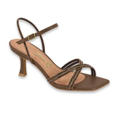 Imagem de Sandália Feminina Vizzano Salto Médio Taça Strass Festa Casual Ref: 65