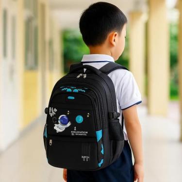 Imagem de Mochila Infantil Bolsa Escolar Astronauta Espaço Impermeável Menino Me
