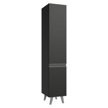 Imagem de Paneleiro 40 cm 2 Portas Com Pés Preto Nice Madesa, Preto
