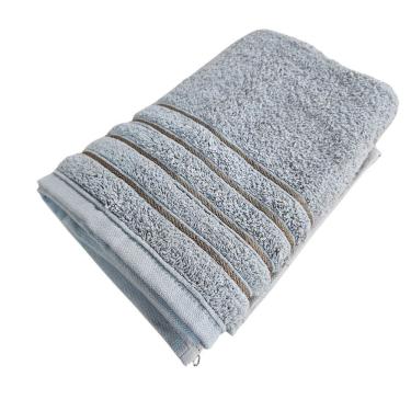 Imagem de Toalha de Rosto Orfeu 46x80CM 100% Algodão 410g-m² Alta Absorção Grafite Listras Macia Confortável