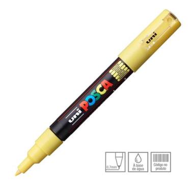 Imagem de Caneta Marcador Posca Uni-Ball PC-1M 0.7mm, Amarelo