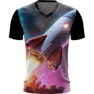 Imagem de Camiseta Gola V Foguete Espacial Space Rocket Espaço 2 - Kasubeck Stor