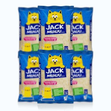 Imagem de Areia Granulada Higiênica Biodegradável Mandioca Gatos 6kg - Jack Miau