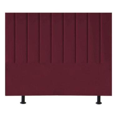 Imagem de Cabeceira Estofada Cama Box Queen 160 Cm Sophia Carla Suede Cor:bordô 
