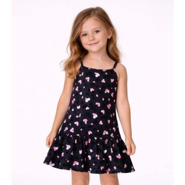 Imagem de Vestido Infantil Com Alças E Babado Select Preto, 6, Preto