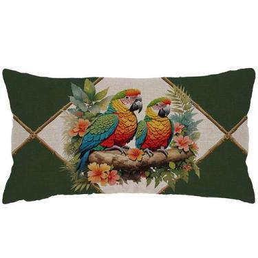 Imagem de Capa Baguete 29x52 Linho Tropical Parrots - LA FAVORITTA AL, Verde, OC