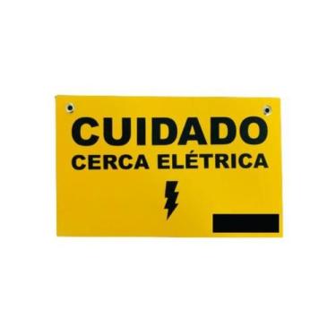 Imagem de Placa advertência cuidado cerca elétrica - MULTITEC