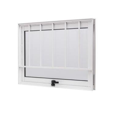 Imagem de Janela de Aluminio Maxim-ar 50x50cm com Grade e Vidro Boreal Cristal R