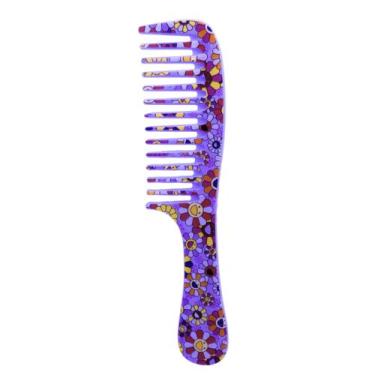 Imagem de Pente Dentes Largos 19cm Estampa Floral Desembaraçar C1451 - JW SHOP, 