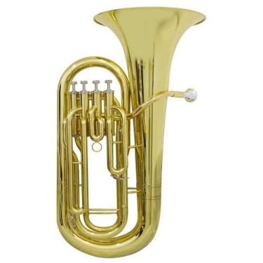 Imagem de Bombardino Euphonium 4 Pistos EP 240 Laqueado Dourado com Case New Yor