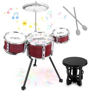 Imagem de Bateria infantil CHADRIGIVS com luzes para crianças de 3 a 5 anos
