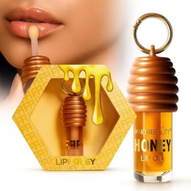 Imagem de Lip Honey Gloss Labial com Aroma de Mel, Hidratante, Brilhante, Dourado, Chaveiro Influencer