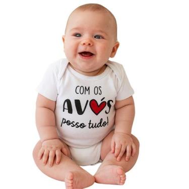 Imagem de Body Bebê Manga Curta Estampado Kyly, 12 a 18 meses, Branco