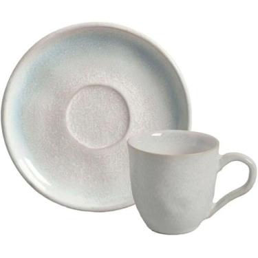 Imagem de Xícara De Chá 170ml Com Pires Cerâmica Cinza Bio Mar Porto Brasil Café