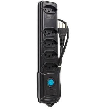 Imagem de Filtro De Linha 5 Tomadas 1,0m Bivolt Preto - BRIGHT