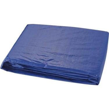 Imagem de Lona Encerada De Polietileno 200 Micras 12m X 10m Azul Worker Com Ilhó
