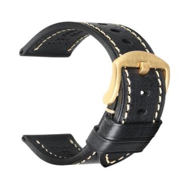 Imagem de Pulseira De Relógio Em Couro Genuíno Feita À Mão Com Fecho Borboleta P