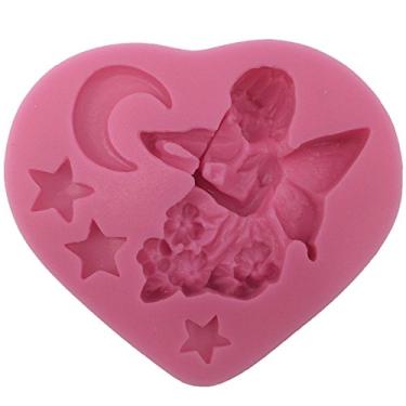 Imagem de FUNSHOWCASE Fada ou anjo tocando violino silicone molde de decoração de bolo, para decoração de bolo, topo de cupcake, argila de polímero, artesanato, resina epóxi, fabricação de joias 8,5 x 8,5 x 1,5 cm