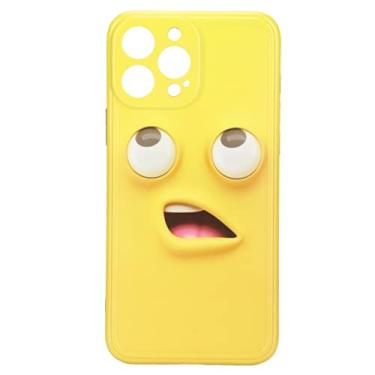 Imagem de Capas para celular série 13, capa protetora TPU 13 Pro Max, borda com tudo incluído, capa para celular amarela Wacky Expressions capa macia à prova de quedas, lente feminina e masculina, proteção completa (13promax)