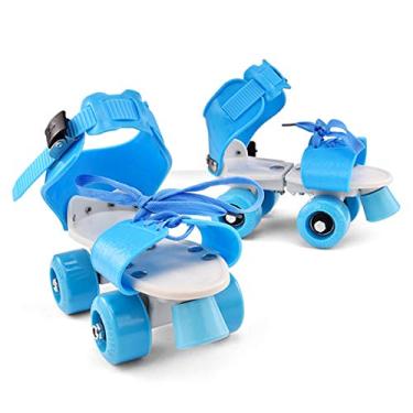 Imagem de Patins infantis de tamanho ajustável Patins de duas fileiras Patins de rodas duplas para iniciantes meninas meninos
