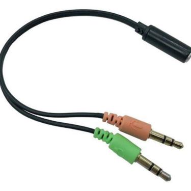 Imagem de Cabo Adaptador P3 Femea 2 P2 Macho Headset Fone Microfone