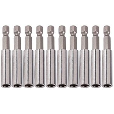 Imagem de Suporte magnético de extensão forte de 1/4", pacote com 10 pontas de chave de fenda hexagonal, conjunto de chaves de fenda para brocas, manutenção automotiva, mecânica, uso doméstico, bricolage, trabalho de reparo e muito mais