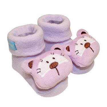 Imagem de Pantufa Com Chocalho Urso Lilás, Clingo, Lilas