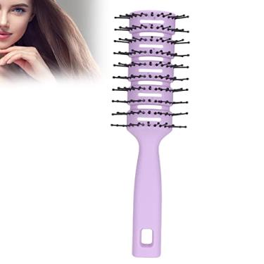 Imagem de Escova de cabelo antiestática, escova de massagem de ventilação, escova de pentear e secadora, escovas de cabelo ventiladas antiderrapantes para homens e mulheres, para estilo diário do cabelo (roxo)