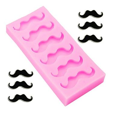 Imagem de MoldFun – Molde de silicone para barba de bigode, chocolate e pasta de goma de chocolate para decoração de bolos de gelatina