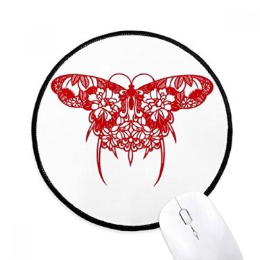 Imagem de DIYthinker Tapete de mouse de corte de papel de pipa de cultura tradicional chinesa desktop escritório tapete redondo para computador