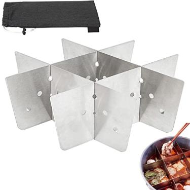 Imagem de panela quente | Família multifuncional Shabu com divisor - Panela quente leve multifuncional alta capacidapara camping, escalada, pesca, Purble
