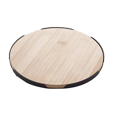 Imagem de LYOR - Bandeja de Bambu com Moldura de Metal 18,5cm x 18,5cm x 2,5cm