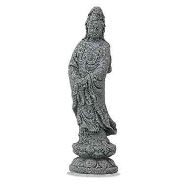 Imagem de Estátua Mini GuanYin Kwan Yin Estátua Pequena Quan Yin Buda Estátuas Zen Meditando Ornamentos de Escultura Feng Shui para mesa de escritório em casa Aquário Decoração de Tanque de Peixes, A