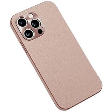 Imagem de RAYESS Capa de telefone traseira ultrafina, capas de couro à prova de choque para Apple iPhone 13 Pro Max (2021) 6,7 polegadas [lentes com tudo incluído] (cor: rosa rosa)