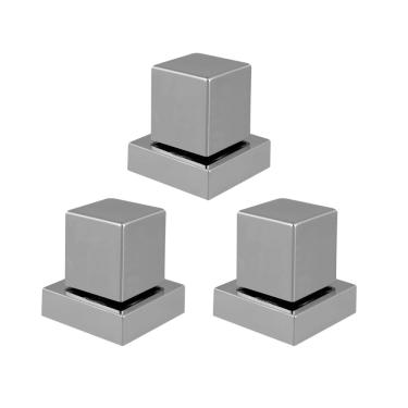 Imagem de Kit C/03 Acabamentos Em ABS Quadrado Cromado Para Registro padrão Deca