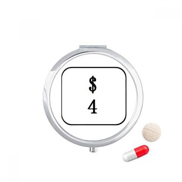 Imagem de Porta-comprimidos com símbolo de teclado para 4 comprimidos, caixa de armazenamento de medicamentos