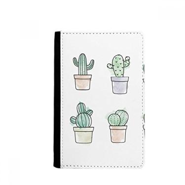 Imagem de Bolsa carteira Notecase Burse com estampa de suculentas e ilustração de plantas em vaso para passaporte