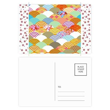 Imagem de Cartão postal com estampa de flores de esquadrão geométrico Japão Natal Natal Flor Celebração Cartão postal Bênção